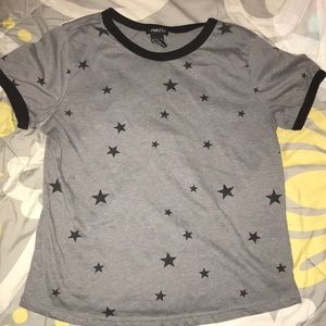 Grey rue 21 crop top with black stars